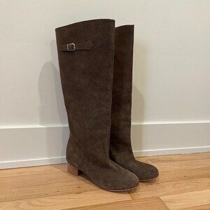 Suede Knee-High Boots
